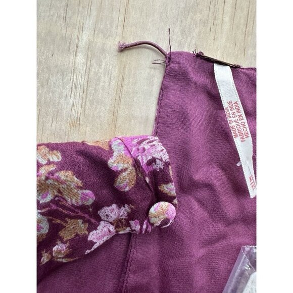 Free People Keep You Floral Print V-Neck Long Sleeve Mini Dress, Size XS Smocked - Picture 3 of 6